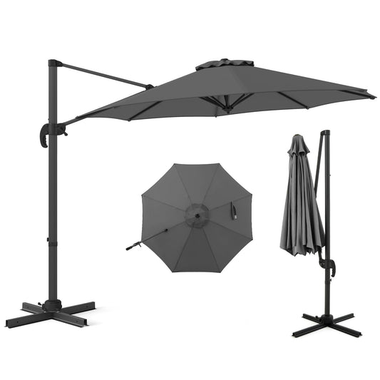 Parasol – Zweefparasol – Tuinparasol – Terrasparasol – Marktparasol – 300x300 cm – Verstelbaar Met 360° Rotatie