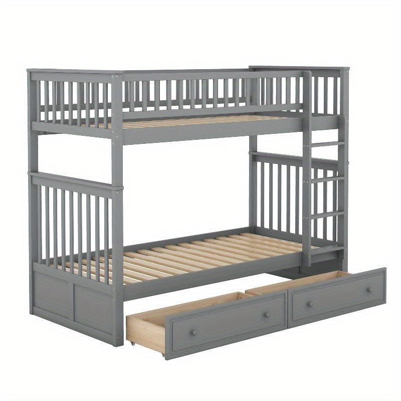 Stapelbed – Hoogslaper – Bunkbed – Kinderbed – Jongensbed – 90x200cm – Met Laden – Metaal – Ruimtebesparend – Duurzaam