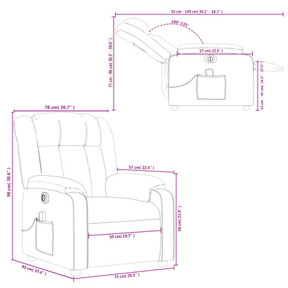 Elektrisch Verstelbare Relaxfauteuil – Relaxstoel – Massagefauteuil – Verstelbare Stoel – Fauteuil Met Massagefunctie – 6 Massagepunten – Kunstleer Bekleding