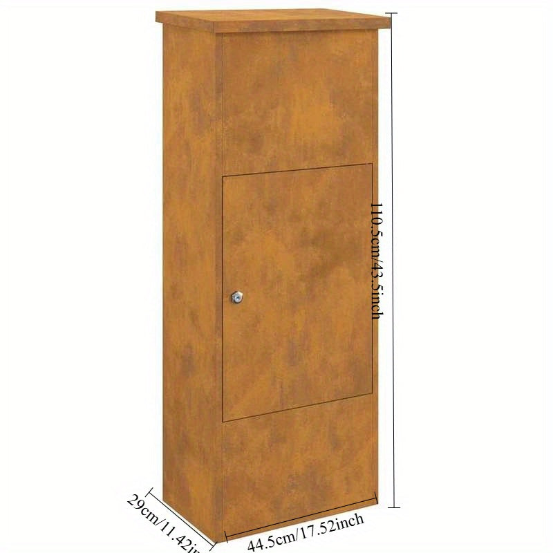 Pakketbox – Pakketbrievenbus – Parcelsafe – Bezorgbox – Postbox – Grote Capaciteit – Weerbestendig Staal – Vergrendelbare Deur – Met Brievenbusopening – 44,5x29x110,5 cm – Roestvrij