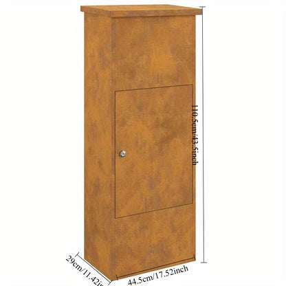 Pakketbox – Pakketbrievenbus – Parcelsafe – Bezorgbox – Postbox – Grote Capaciteit – Weerbestendig Staal – Vergrendelbare Deur – Met Brievenbusopening – 44,5x29x110,5 cm – Roestvrij