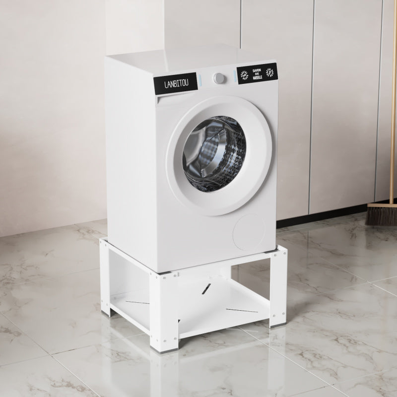 Wasmachine Verhoger – Wasmachine Verhoging – Droger Verhoger – Wasmachine Plint – Wasmachine Frame – Met Verstelbare Opberglade – Draagvermogen Tot 150 Kg – Afmeting 60,6x60,6x40 cm