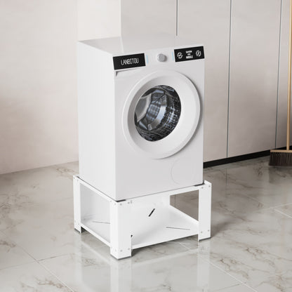 Wasmachine Verhoger – Wasmachine Verhoging – Droger Verhoger – Wasmachine Plint – Wasmachine Frame – Met Verstelbare Opberglade – Draagvermogen Tot 150 Kg – Afmeting 60,6x60,6x40 cm