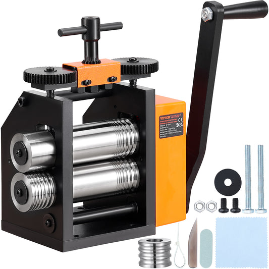 Rollersmachine – Rolbank – Metaalpers – Juweliers Gereedschap – Deegroller – 3-in-1 Multifunctioneel – Instelbare Dikte 0,1-7 mm – Hoogwaardig Gietijzer Met Stalen Rollen