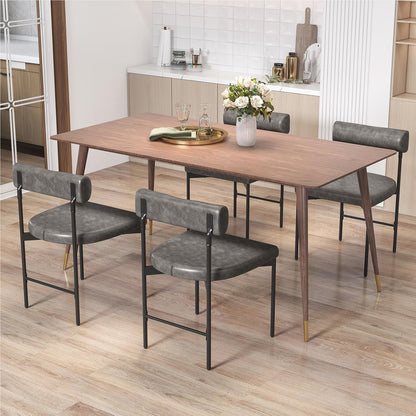 Eetkamerstoelen – Stoelen – Keukenstoelen – Design Stoelen – Armloze Stoelen – Ergonomisch Comfort – Grijs PVC Kunstleer
