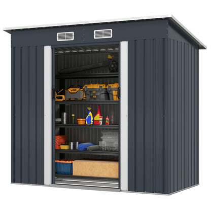 Buitenopslag Schuur – Tuinschuur – Berging – Tuinberging – Opbergschuur – Gegalvaniseerd Stalen Frame – Schroefloos Dak Met Ventilatie