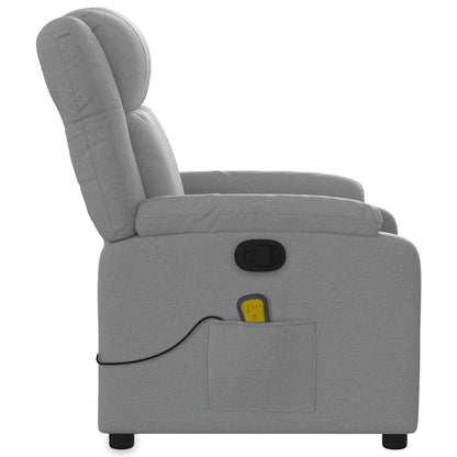 Massagestoel – Relaxstoel – Massagefauteuil – Elektrische Stoel – Ontspanningsstoel – Elektrisch Verstelbaar – 6 Massagepunten – Lichtgrijs