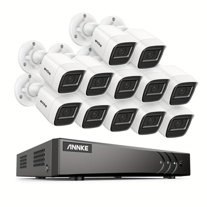 Beveiligingscamera Systeem – Camerabewaking – CCTV Systeem – Bewakingscamera – Beveiligingscamera Set – 16 Kanaals 3K-lite DVR – AI Motion Detection 2.0 – 12x Full HD 1080P Bekabelde Camera’s – Nachtzicht Tot 20 Meter