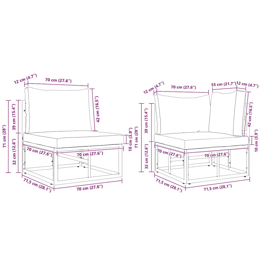 Tuinset – Loungeset – Buitenmeubilair – Tuinmeubelen – Terrasset – Aluminium Frame – Weerbestendige Kussens