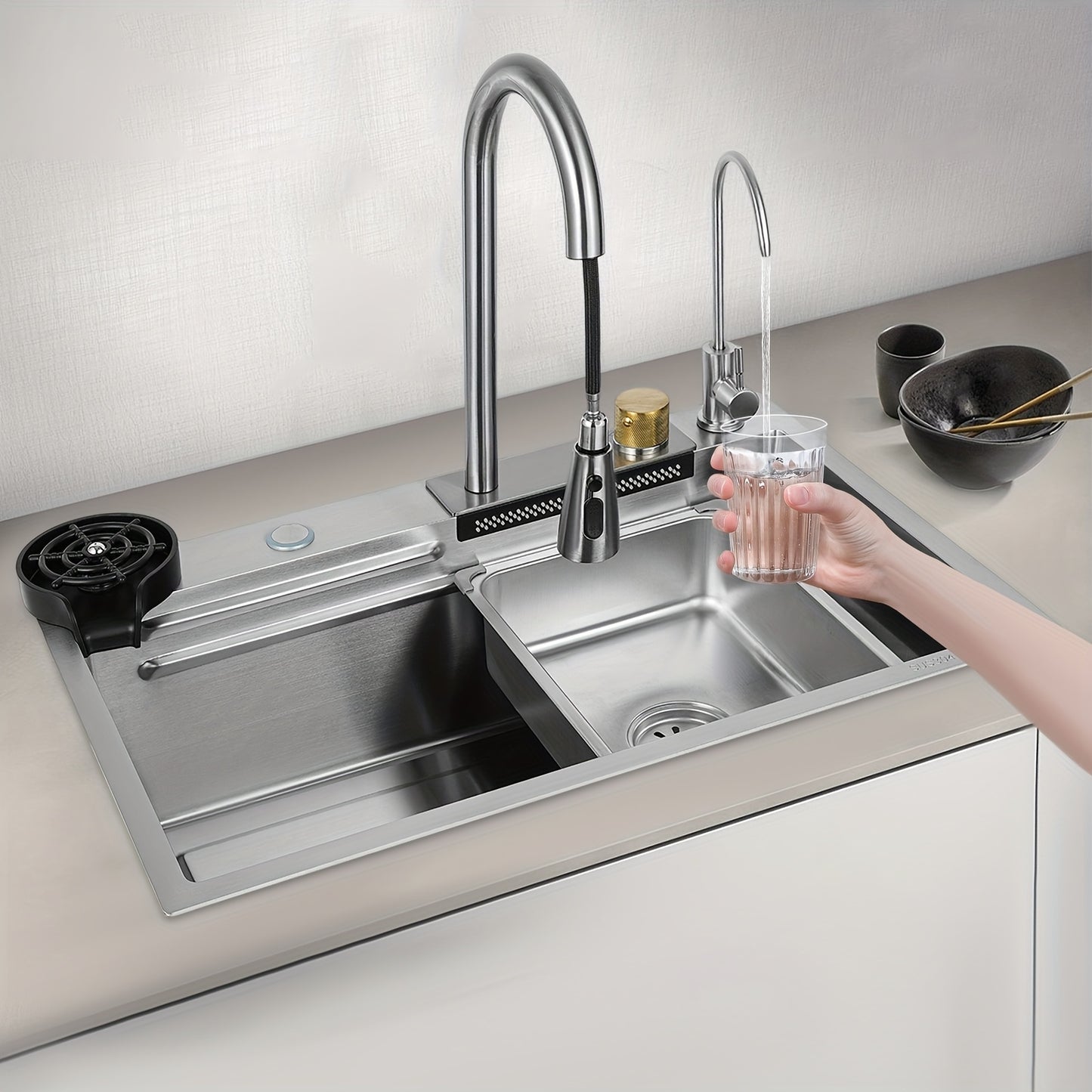 Keukenkraan – Keukenspoelbak – Spoelbak – Mengkraan – Kraan – RVS 304 – Ruime Afmetingen 73,66 cm – Uittrekbare Kraan