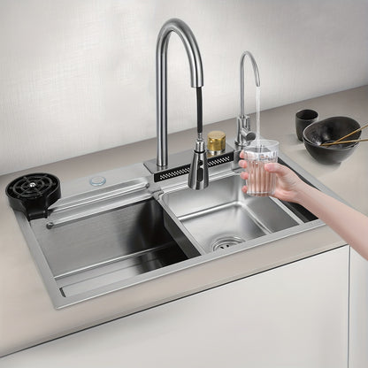 Keukenkraan – Keukenspoelbak – Spoelbak – Mengkraan – Kraan – RVS 304 – Ruime Afmetingen 73,66 cm – Uittrekbare Kraan