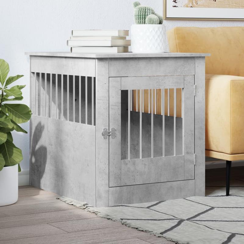Hondenkennel – Hondenren – Buitenkennel – Tuinkennel – Meubelstijl Kennel Grijs – Weerbestendig Hout – Betonlook Afwerking 64,5x80x71 cm