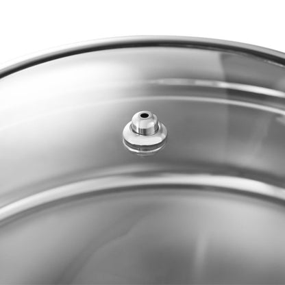 Stoofpan – Braadpan – Warmhoudpan – Kookpan – Buffetpan – RVS – 5,5 Liter Inhoud – Ø 39 cm Met Glasdeksel