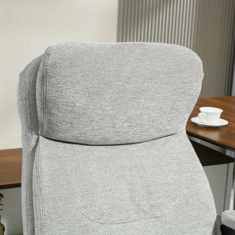 Bureaustoel – Bureaustoel Ergonomisch – Draaistoel – Werkstoel – Studietoel – Verstelbare Zithoogte – Stevig PVC Frame – Lichtgrijs – Comfortabele Leren Bekleding – Max 120 kg