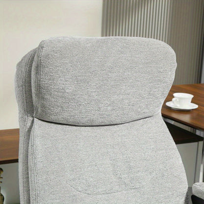 Bureaustoel – Bureaustoel Ergonomisch – Draaistoel – Werkstoel – Studietoel – Verstelbare Zithoogte – Stevig PVC Frame – Lichtgrijs – Comfortabele Leren Bekleding – Max 120 kg