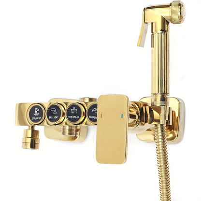 Douche Systeem – Regendouche – Handdouche – Douche Set – Douche Mixer – Messing Materialen – Verstelbare Hoogte 80-120cm