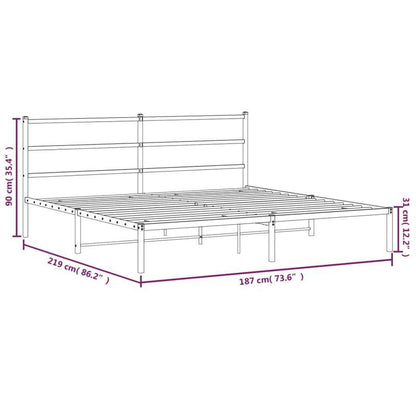 Metalen Bedframe – Bedframe – Bedbodem – Stalen Bedframe – Zwart Bedframe – Robuust Stalen Frame – 183x213 cm – Duurzaam & Stevig
