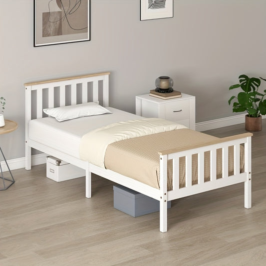 Wit Bedframe – Eenpersoonsbed – Platformbed – Opbergbed – Studentenkamerbed – Ruimtebesparend Design – Stevige Duurzame Constructie