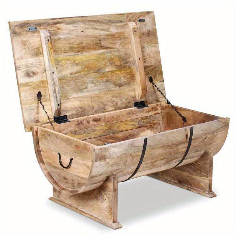 Salontafel – Houten Tafel – Koffietafel – Theetafel – Loungetafel – Massief Mangohout – 88x50x40 cm – Opbergruimte – Rustiek Design