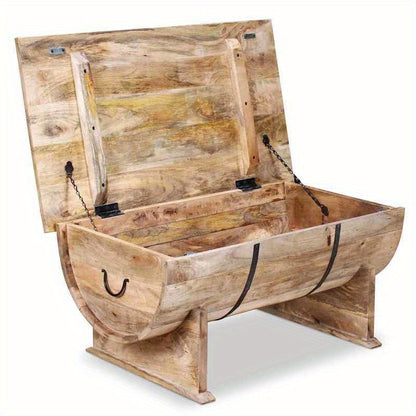 Salontafel – Houten Tafel – Koffietafel – Theetafel – Loungetafel – Massief Mangohout – 88x50x40 cm – Opbergruimte – Rustiek Design
