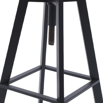 Barstoelen – Barkrukken – Keukenstoelen – Krukken – Barzitjes – Verstelbare Hoogte – 360° Draaibaar – Zwart Hout Metaal – Set Van 2