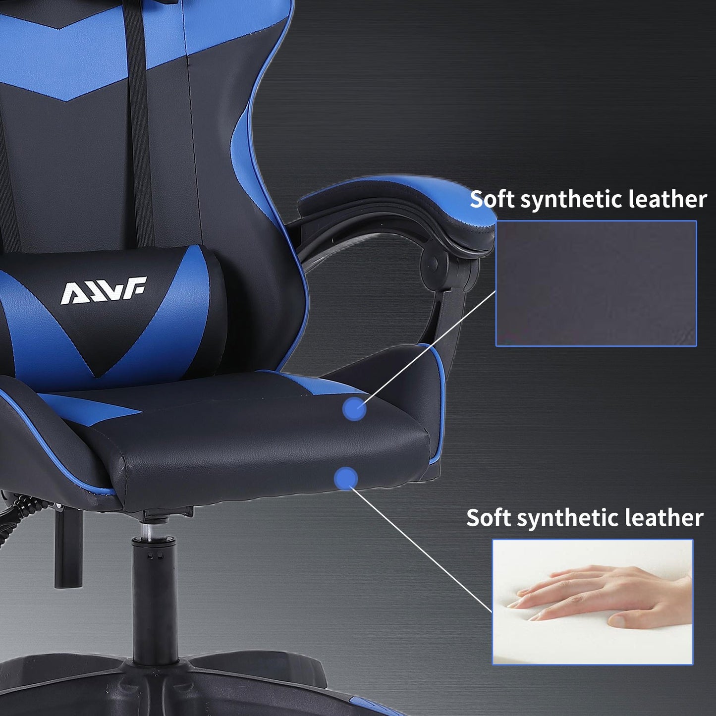 High-Back Gaming Chair PC Office Chair Computer Racing Chair PU Desk Task Chair Ergonomic Executive Swivel Rolling Chair with Lumbar Support for Back Pain Women, Men