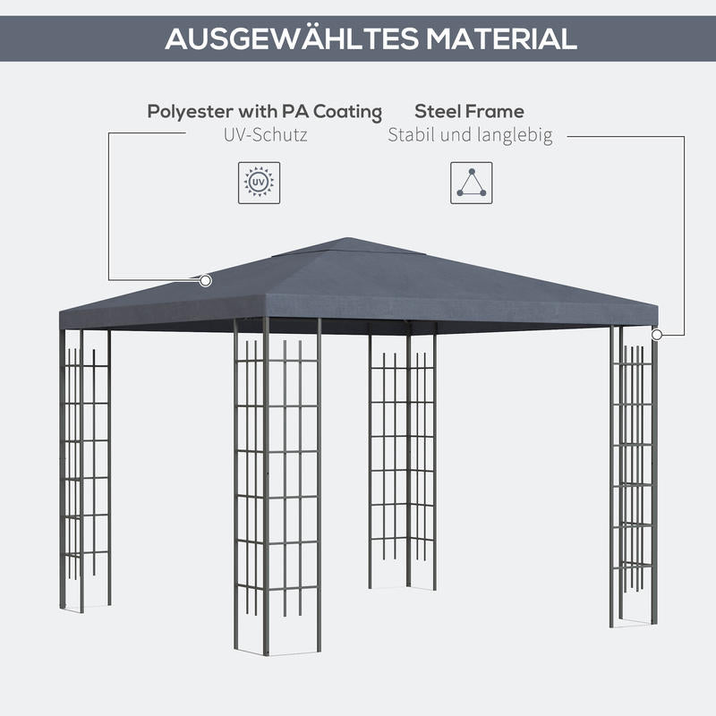 Garden gazebo 2.95 x 2.95m gazebo garden tent marquee party tent steel polyester grey, Garden Pavilion, Outdoor Shelter, Modern Gazebo, Openair Design, Event Canopy, Party Shelter, Garden Lovers, Party Hosts