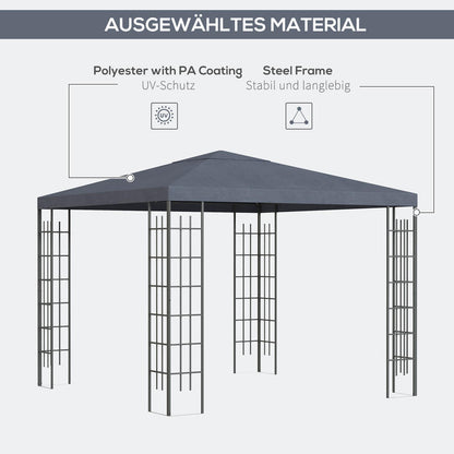 Garden gazebo 2.95 x 2.95m gazebo garden tent marquee party tent steel polyester grey, Garden Pavilion, Outdoor Shelter, Modern Gazebo, Openair Design, Event Canopy, Party Shelter, Garden Lovers, Party Hosts