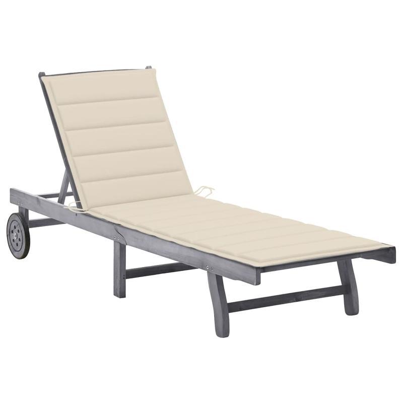 Easy-to-Assemble Outdoor Lounge Chair with Cushion - Heavy-Duty Recycled wood frame, Adjustable Backrest, Non-Slip Feet - Ergonomic Patio, Poolside, Garden, Balcony - Lightweight & Sturdy Construction, Outdoor Chair Cushions,
