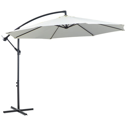 Parasol – Tuinparasol – Balkonparasol – Terrasparasol – Strandparasol – Stevig Stalen Frame – Handkurk Openen – Grijs Ø 2,95 m