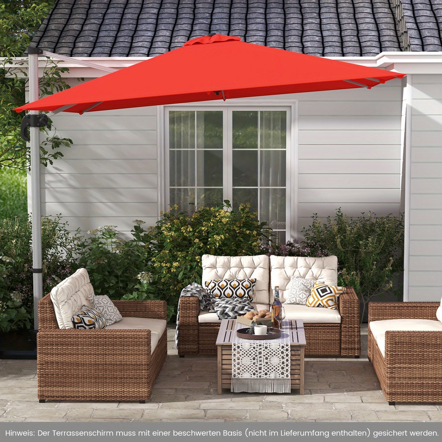 Parasol – Terrasparasol – Tuinparasol – Buitenscherm – Zonnescherm – 3 Meter Breed – Verstelbaar Met 5 Kantelstanden