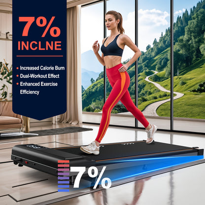 Walking Pad 2-in-1 Under Desk Walker with LED Display, Remote Control & 2.25HP Motor, Quiet Walking & Jogging Machine (1-6 Km/h)
