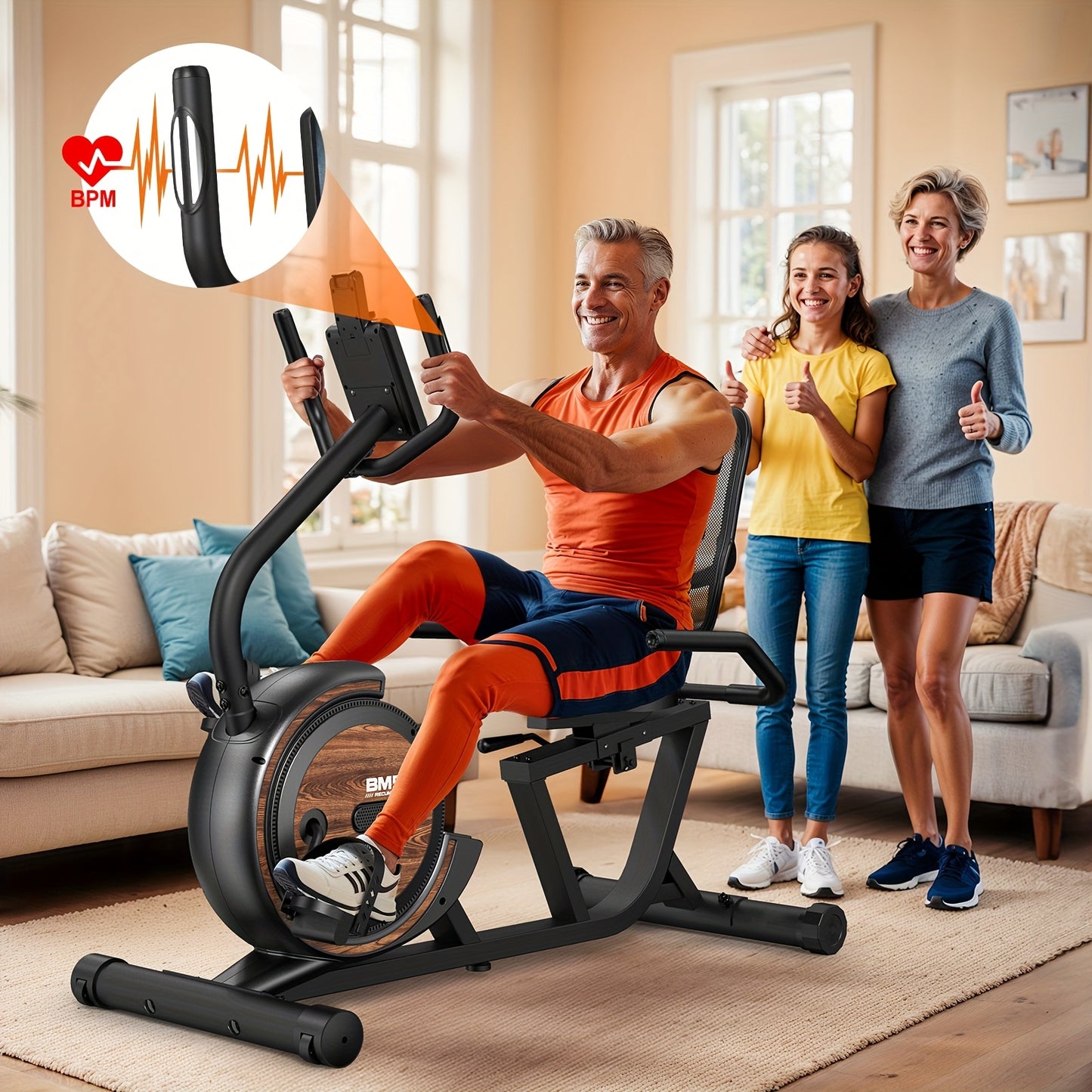Hometrainer – Fitnessfiets – Ergometer – Magnetische Fiets – Zittende Fiets – Bluetooth Connectiviteit – 16 Weerstandsniveaus Met Hartslagmeter – Zwart