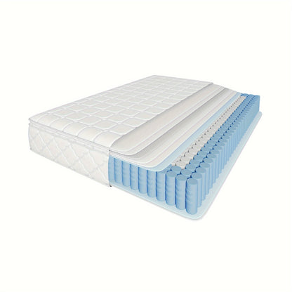 Matras – Pocketveringmatras – Veermatras – Tweepersoonsmatras – Koudschuimmatras – 160x200 cm – Gevoerde Polyester Tijk – 25 cm Hoogte