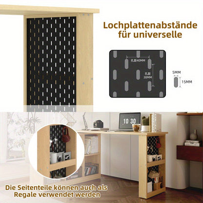 Bureau – Bureautafel – Computertafel – Werkplek – Kantoormeubel – Multifunctioneel Met 6 Opbergvakken – Robuust MDF Tafelblad 140x104x75 cm