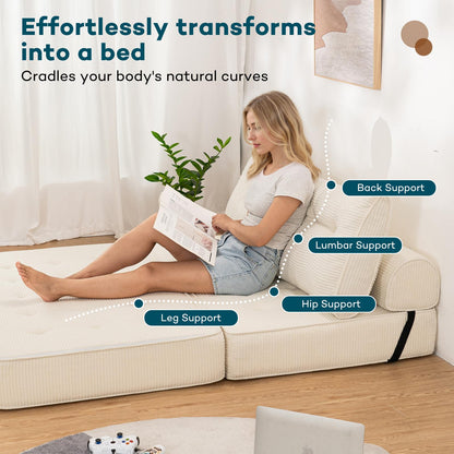 Futon Slaapstoel – Slaapstoel Bedbank – Slaapbank Stoel – Slaapstoel Opklapbaar – Queen Grijs – Hoogwaardige 7 cm Foam Vulling – Inclusief Hoofd- en Lendenkussens
