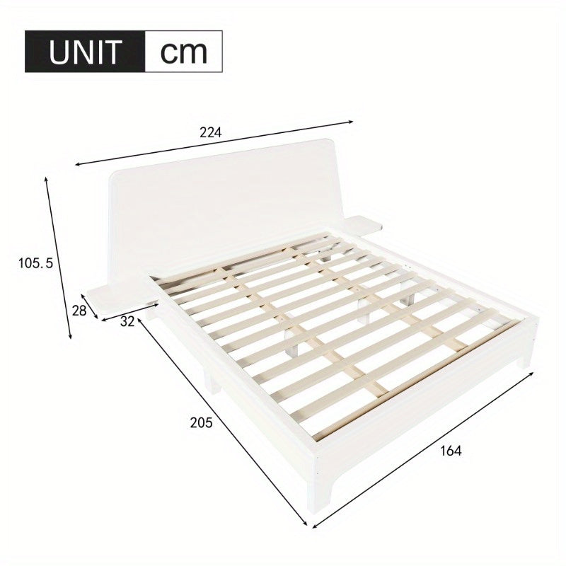 Bedframe – Tweepersoonsbed – Platformbed – Opbergbed – Modern bed – Ruimtebesparend ontwerp – 160x200 cm – Stevige Niet-Houten Constructie