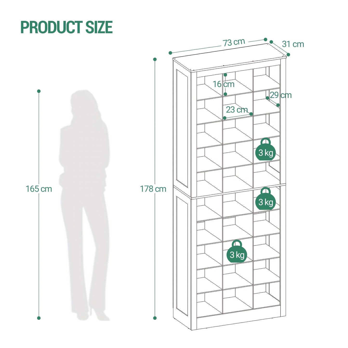 Schoenenkast – Vrijstaande Schoenenkast – Schoenenopberger – Schoenrek – Schoenmeubel – Witte Kleur – 30 Paar Schoenen – Ruimtebesparend Design