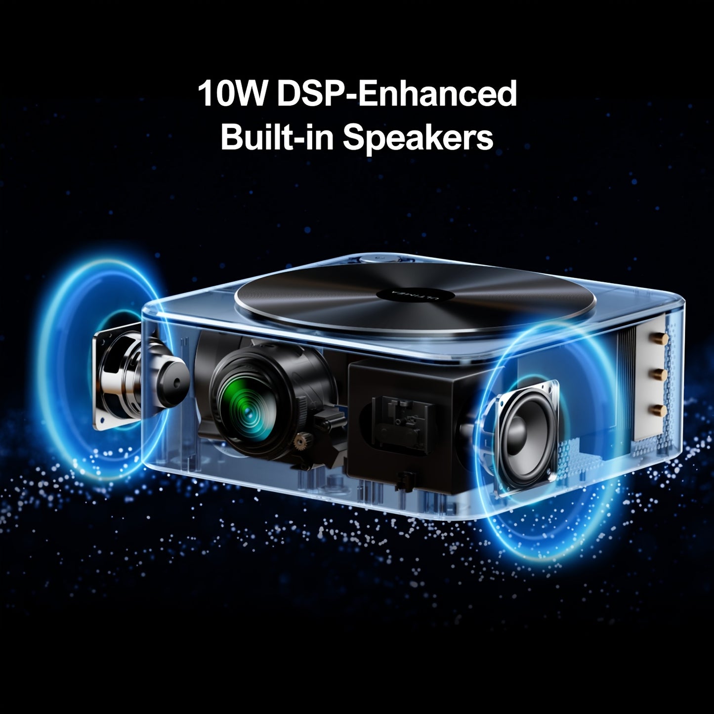 Beamer – Mini Beamer – Projector – Draagbare Beamer – Smart Projector – Full HD 1080p Resolutie – 700 ANSI Lumen Helderheid – Automatische Focus & 6D Keystone Correctie – HDR10 Ondersteuning