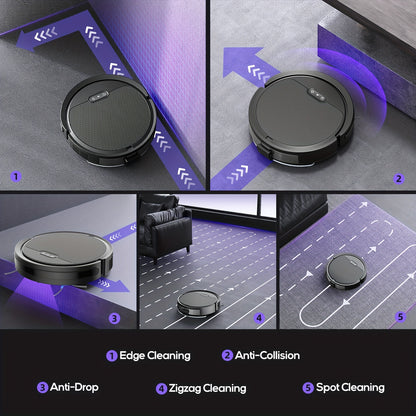 Robotstofzuiger – Stofzuiger Robot – Dweilrobot – Automatische Cleaner – Draadloos Met App – 4500mAh Batterij – Compact 31x31x7,6 cm