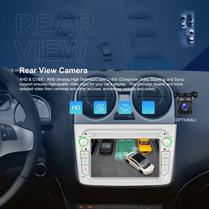 7-inch Autoradio – Android Car Multimedia Systeem – Touchscreen Headunit – Draadloze CarPlay – Android Auto – 2 GB RAM 64 GB Opslag – Achteruitrijcamera Ondersteuning – Stuurwielbediening Compatible