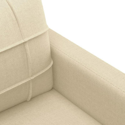 3-Zitsbank – 3-Persoonsbank – Zitbank – Sofa – Loveseat – Crème Stof – 180 cm breed – Massief Houten Frame – Laagwaardig Vezelplaat – Tijdloos Design – Eenvoudig Te Monteren