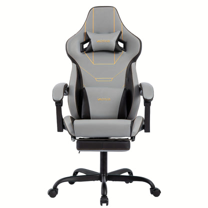 Gamingstoel – Gamestoel – Gaming Chair – Game Stoel – Bureaustoel – Verstelbaar – Met Voetensteun – Ergonomische Lendensteun – Lichtblauw