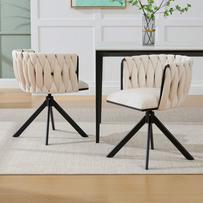 Velours Fauteuil – Lounge Stoel – Draaistoel – Relaxstoel – Zithoekstoel – Set Van 2 – 180° Draaibaar – Ergonomische Rugsteun