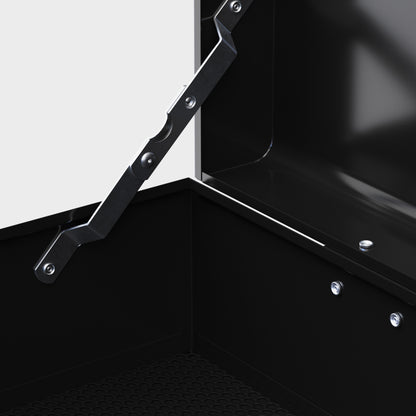 Gereedschapskist – Gereedschapsbox – Opbergkist – Werkplaatskist – Toolkist – Zwart Staal – Afsluitbaar Met 3 Lades – 60x26x34 cm Compact