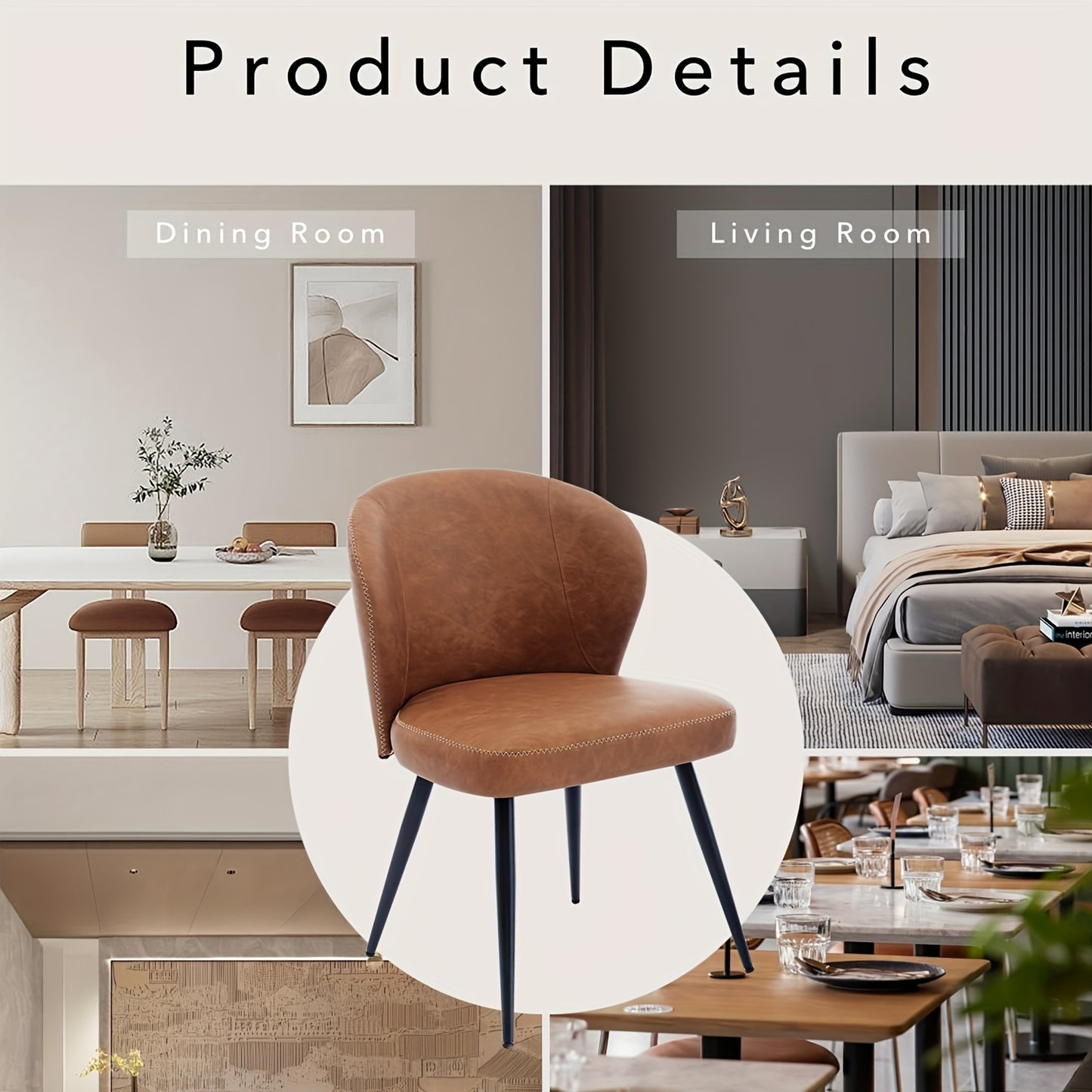 Eetkamerstoelen – Stoelen – Zitkamerstoelen – Keukenstoelen – Design Stoelen – Set Van 2 – Memory Foam Zitting – Kunstleren Bekleding