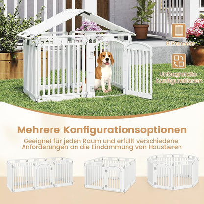 Hondenren – Puppyren – Hondenkennel – Hondenbench – Dierenren – 8 Panelen – Opvouwbaar & Lichtgewicht – Veilig Met Deur En Slot