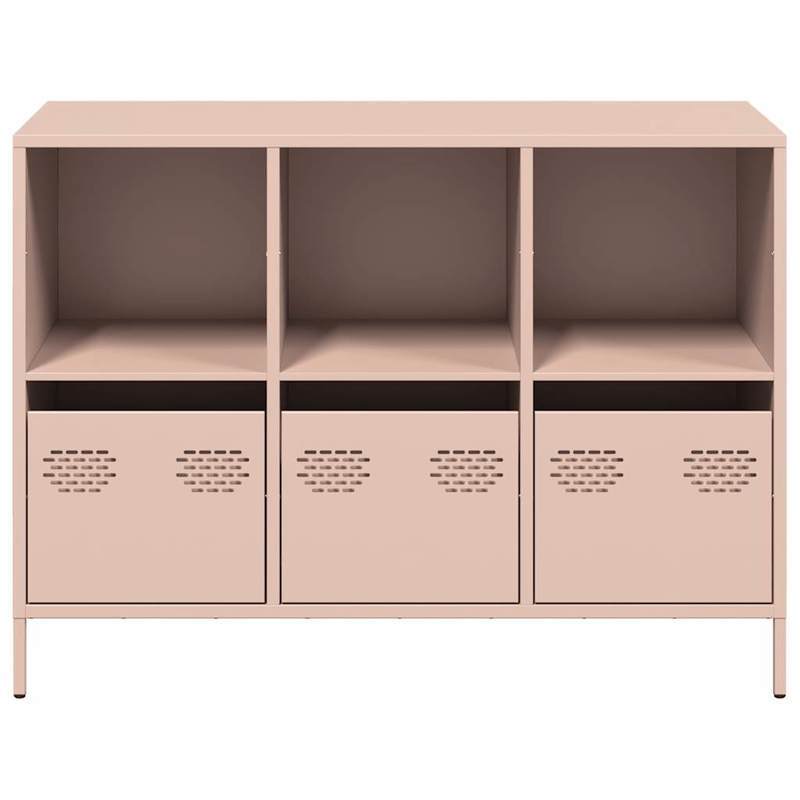 Sideboard – Dressoirkast – Opbergkast – Buffetkast – Side Table – Roze – Koudgewalst Staal – Compact Formaat 101,5x39x73,5 cm
