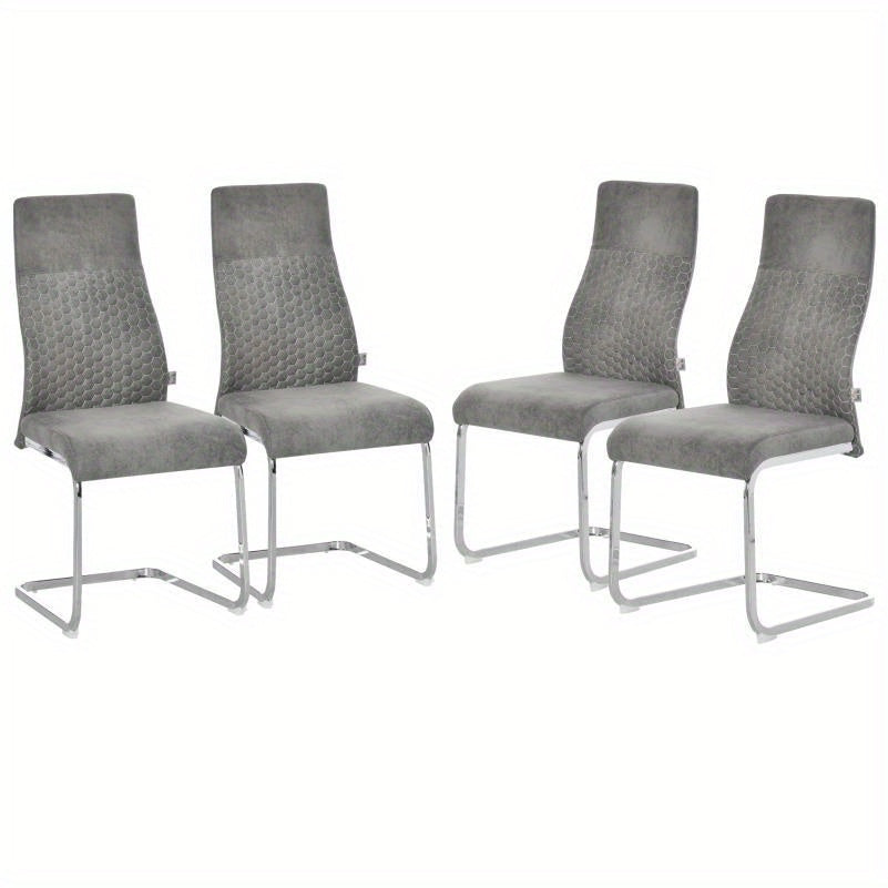 Velvet Eetkamerstoelen – Fluwelen Stoelen – Design Stoelen – Comfortabele Stoelen – Eetkamerstoelen Set Vier – Stevig Stalen Frame – Zachte Velvet Bekleding – 45x61x98 cm – Modern Design