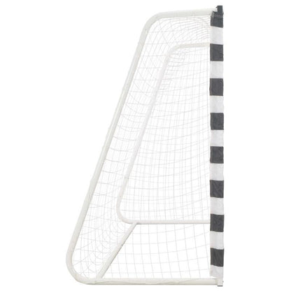 Voetbaldoel – Voetbalgoal – Doelnet – Soccergoal – Trainingsdoel – Metaal – 300 x 160 x 90 cm – Zwart-wit ontwerp